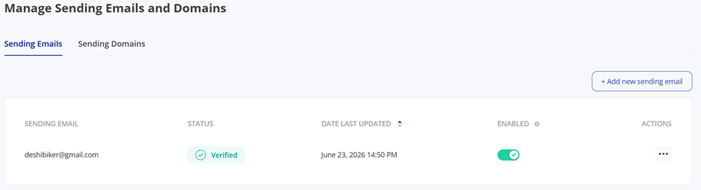 Add Sending Email in SMTP dot com